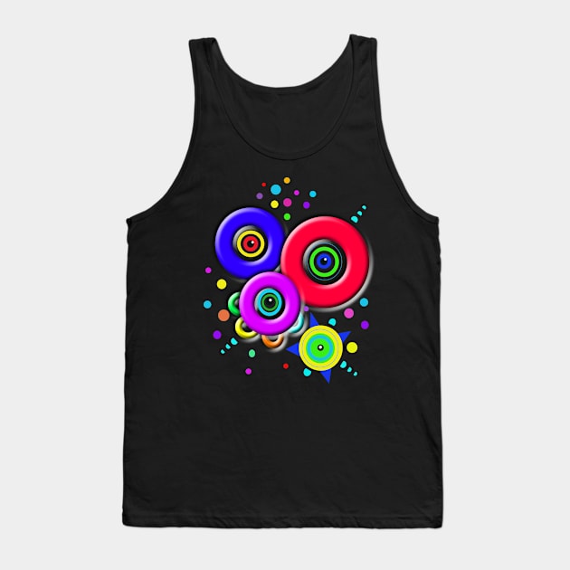 Circles and Rings that Pop with Color (includes cute sticker set) Tank Top by innerspectrum